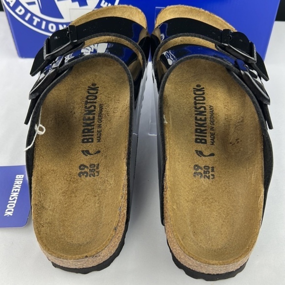 Birkenstock -‘Black Patent’ Arizona. Size: EU39 (US 8-8.5) Narrow. NWT. Firm! - Picture 3 of 5